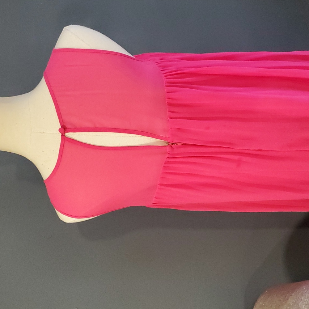 Maeve Anthropologie Leagally Blond Vibrant barbie Pink swing Sleeveless Dress - Picture 5 of 16